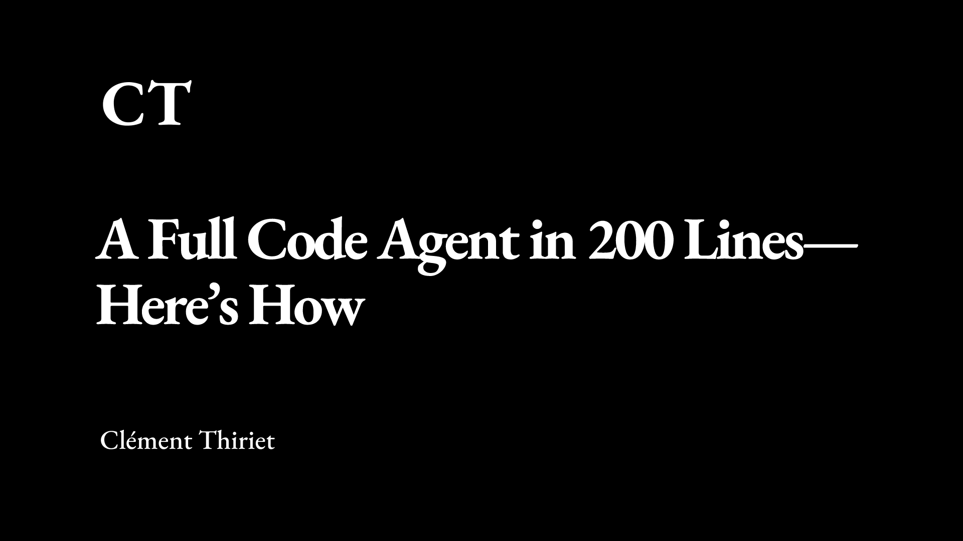 A Full Code Agent in 200 Lines